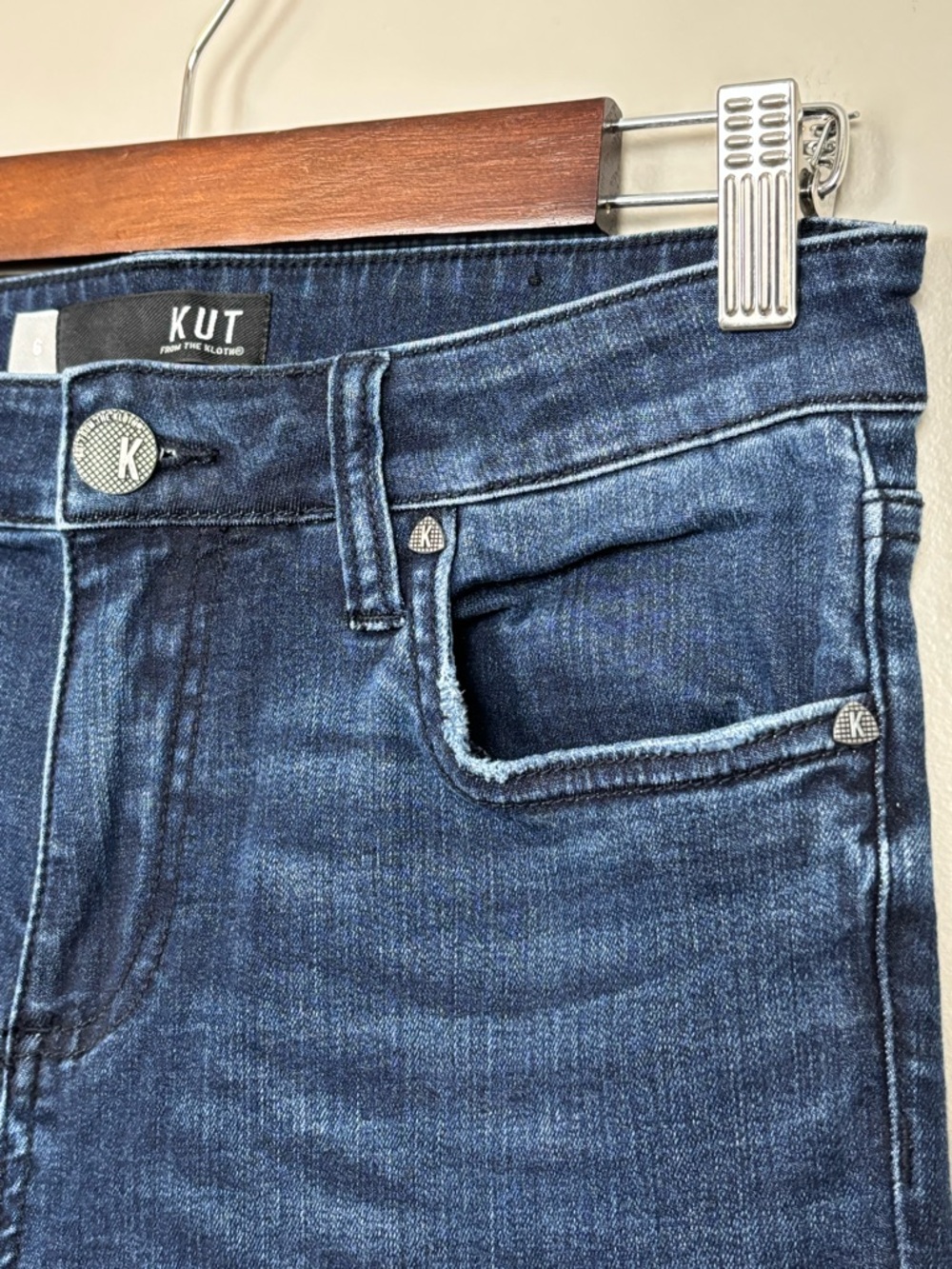 Kut From The Kloth Jeans Womens 6 Blue Donna Mid Rise Skinny Denim Flawed - Picture 3 of 15